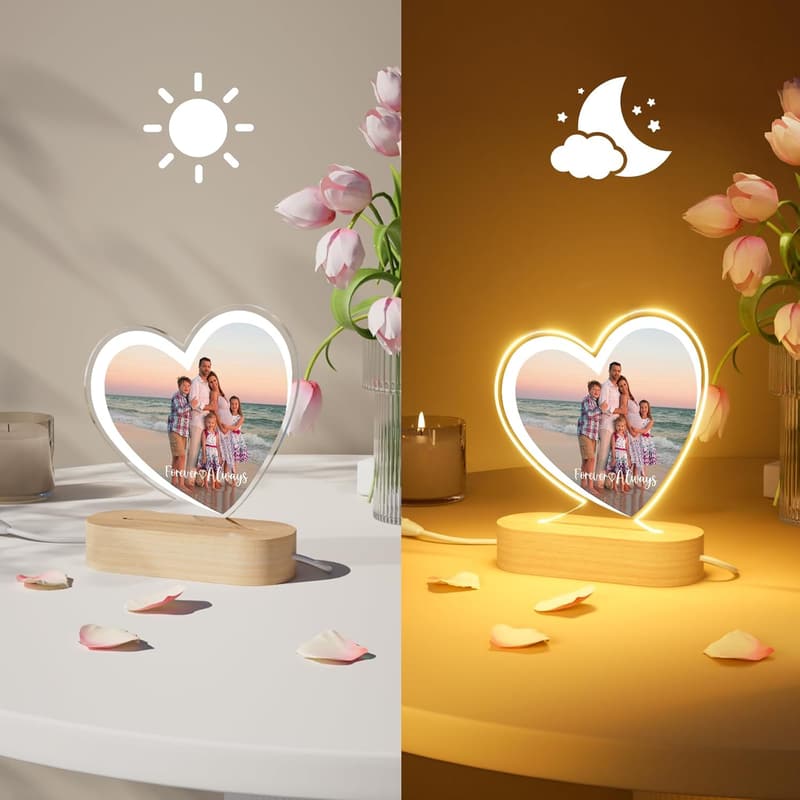 Personalized Photo Frame with Night Light for Father's Day
