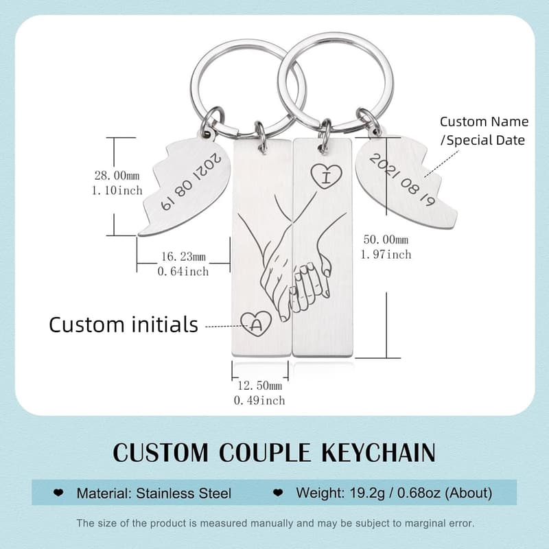 Personalized Matching Keychains for Couples