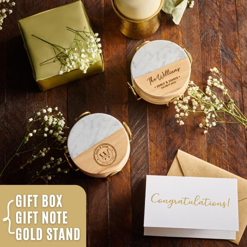 Custom Wedding Coasters with Monogram - Perfect Anniversary Gift
