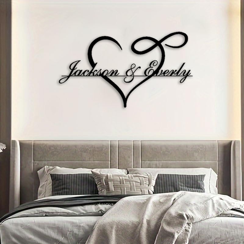 Custom Couples Name Wall Art - Personalized Heart Infinity Decor