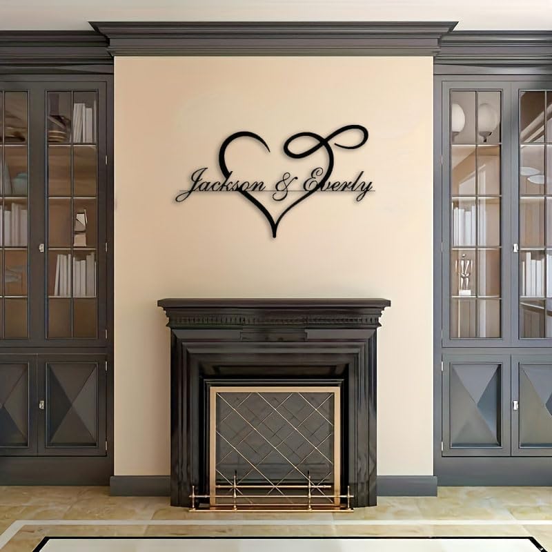 Custom Couples Name Wall Art - Personalized Heart Infinity Decor