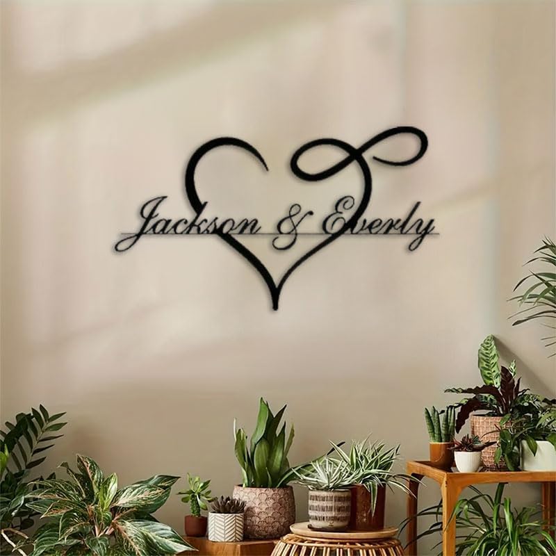 Custom Couples Name Wall Art - Personalized Heart Infinity Decor