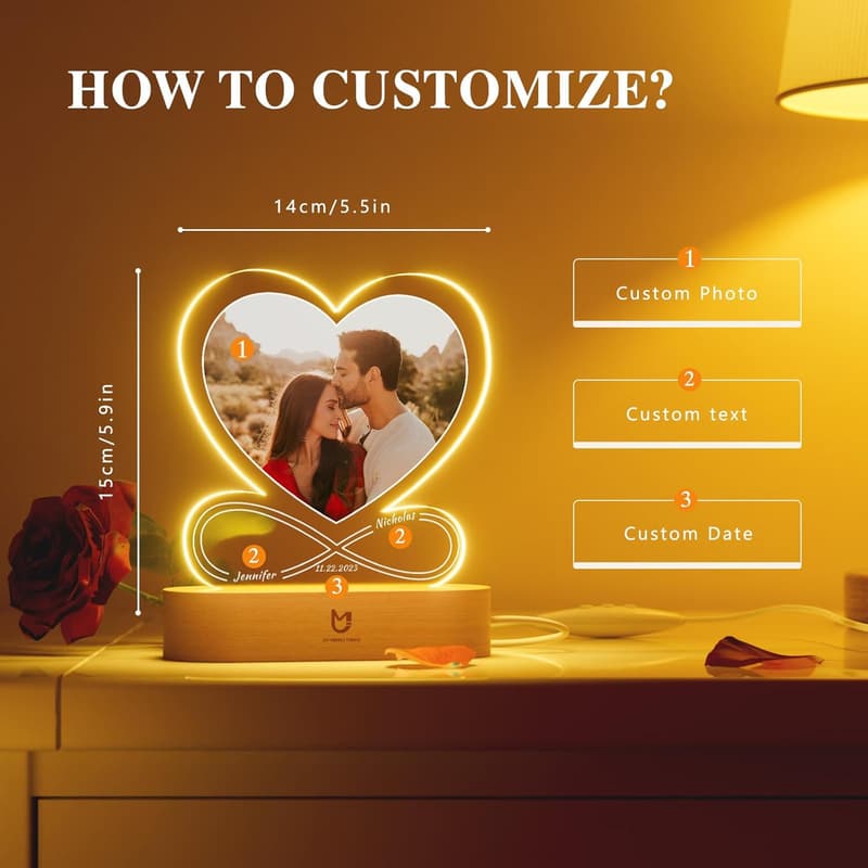 Valentine's Day Customized Night Light for Couples