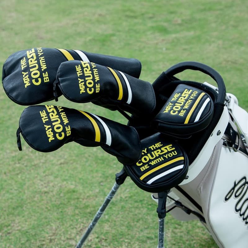 Elegant Embroidered Golf Headcovers in Premium Leather