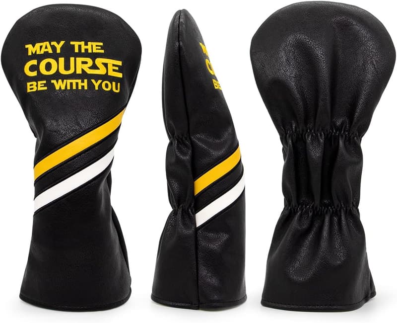 Elegant Embroidered Golf Headcovers in Premium Leather
