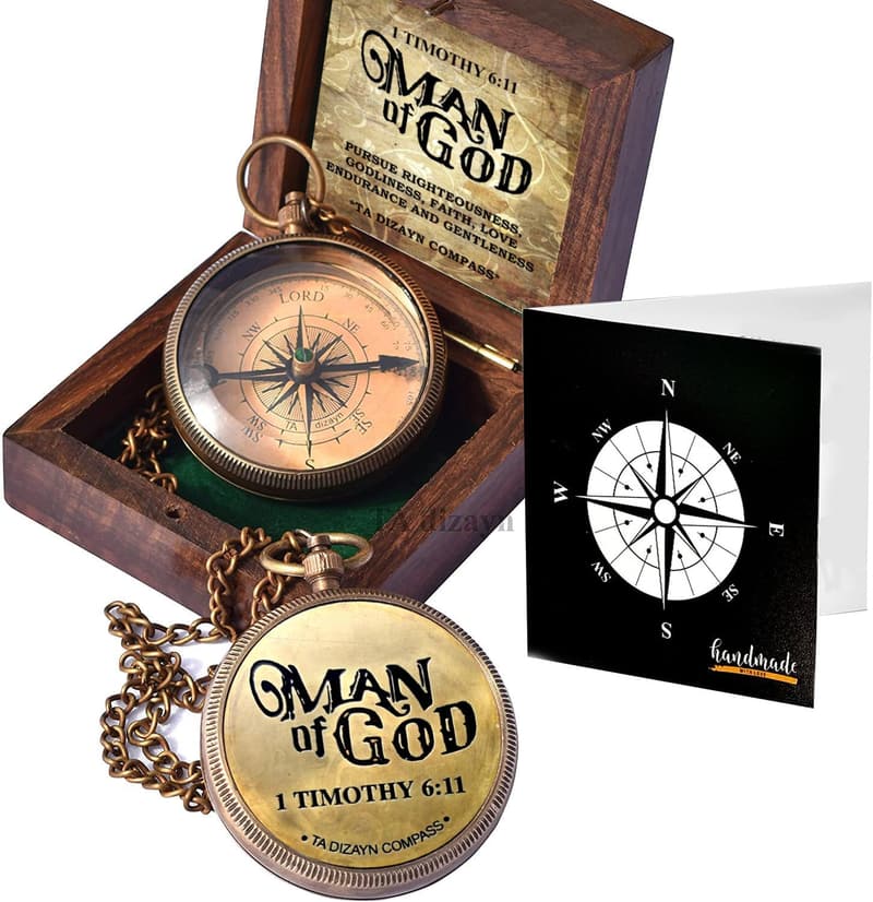 Jeremiah 29:11 Compass - Engraved Brass Baptism Gift