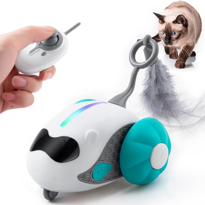 Upgraded Rechargeable Interactive Cat Toy with Joystick Remote