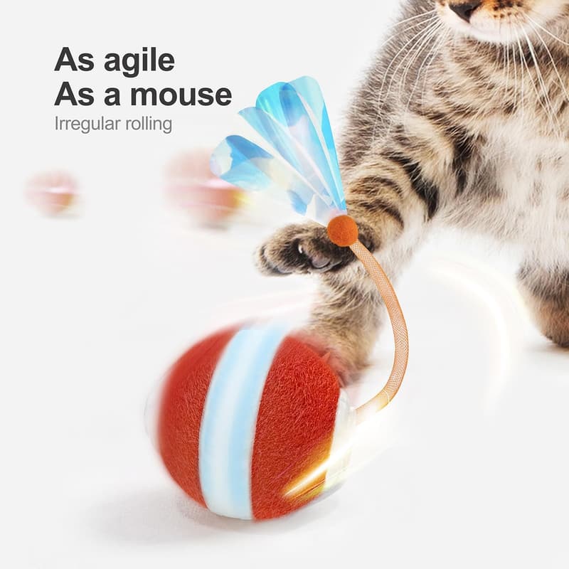 Interactive Motion-Activated Cat Ball Toy for Indoor Cats