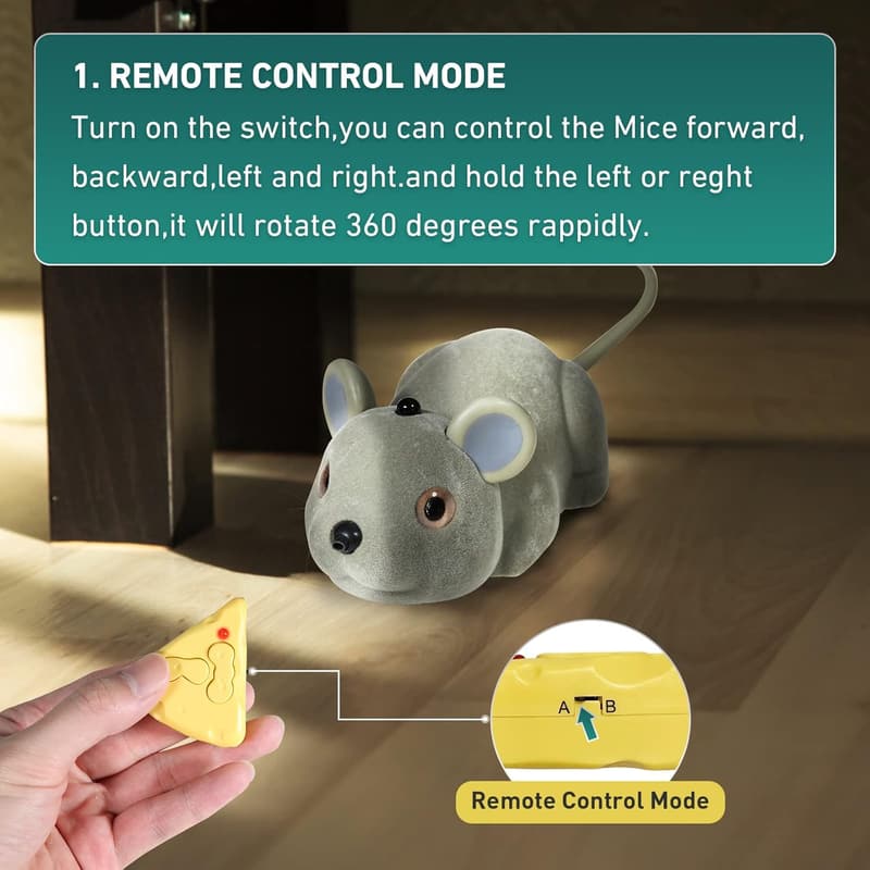 Interactive Rechargeable Cat Toy with Smart Sensing Mouse