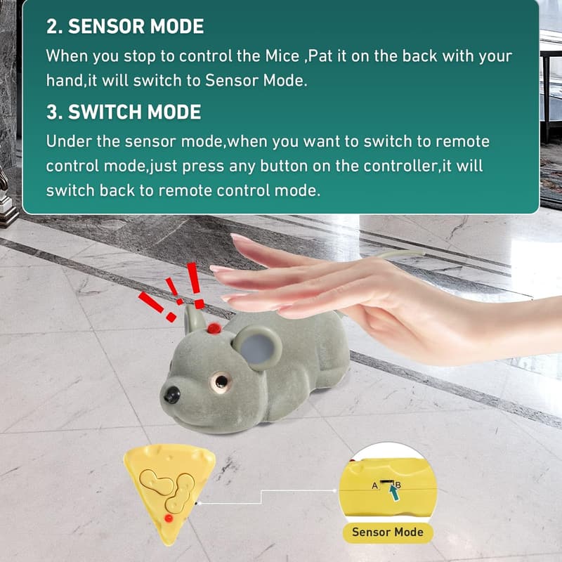 Interactive Rechargeable Cat Toy with Smart Sensing Mouse