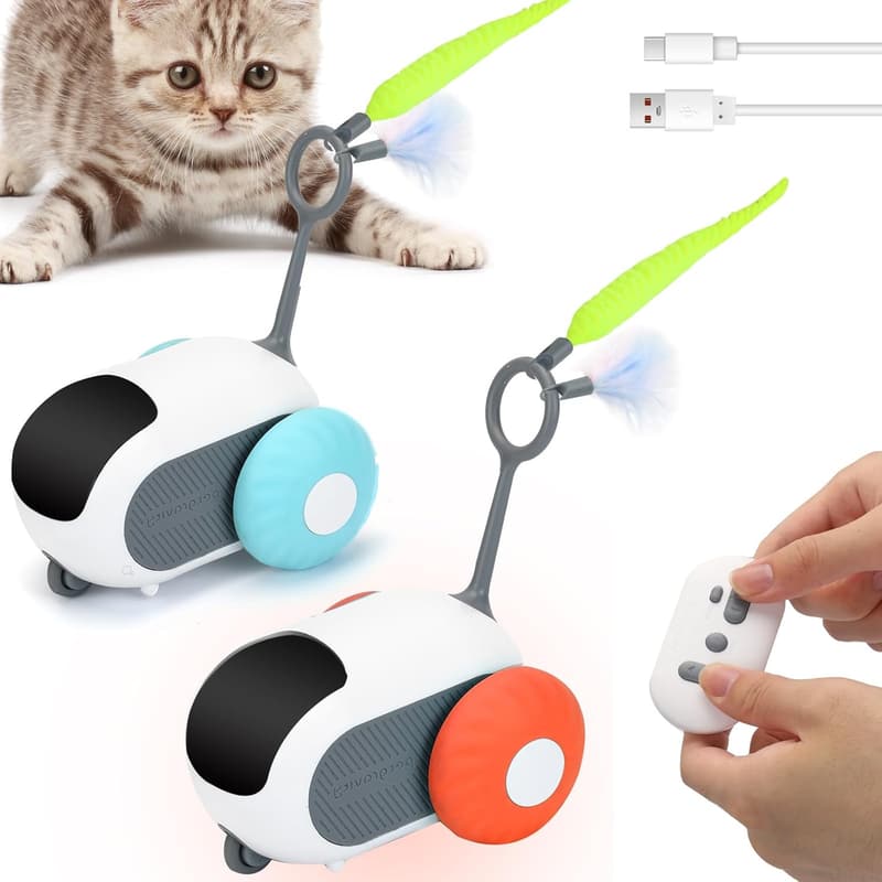 Interactive Remote Control Cat Toy with Smart Obstacle Avoidance