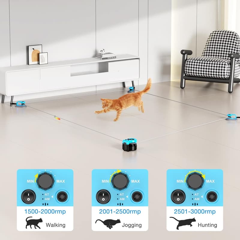 Interactive Cat Toy with Remote Control - Sky Blue