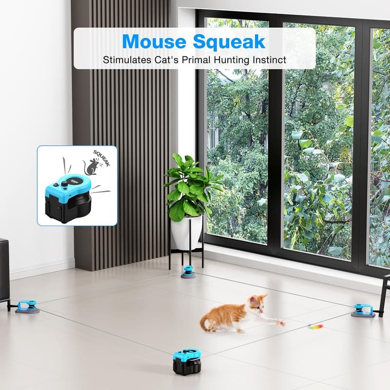 Interactive Cat Toy with Remote Control - Sky Blue