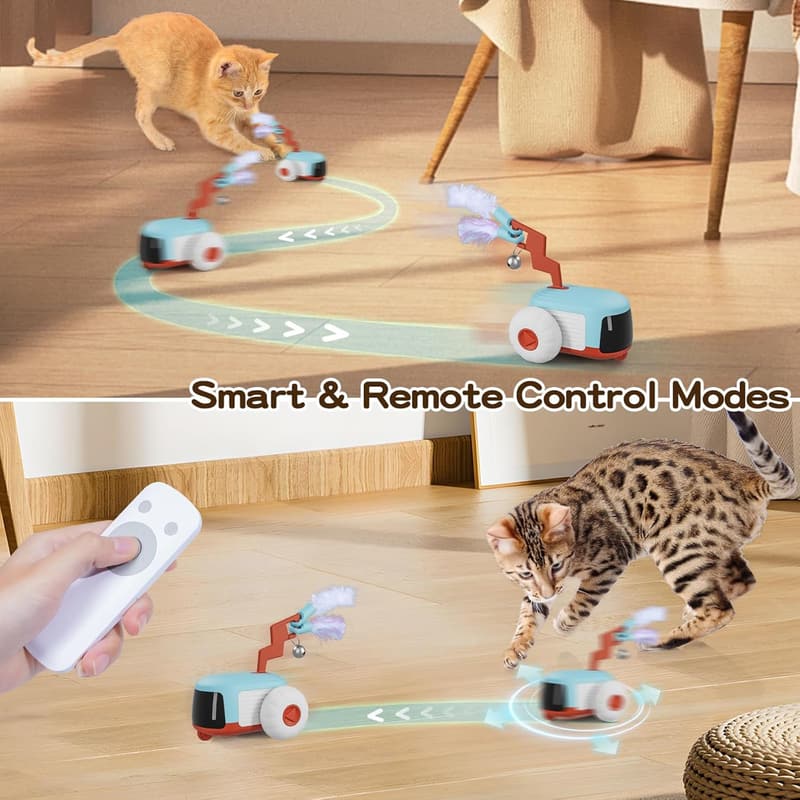 Automatic Feather Cat Toy - USB Rechargeable, Adjustable Speed