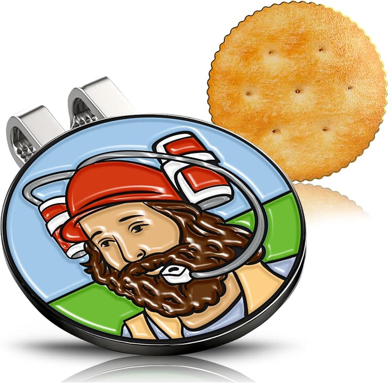 Fun Golf Ball Marker and Hat Clip Set with Bonus Drunk Caddy