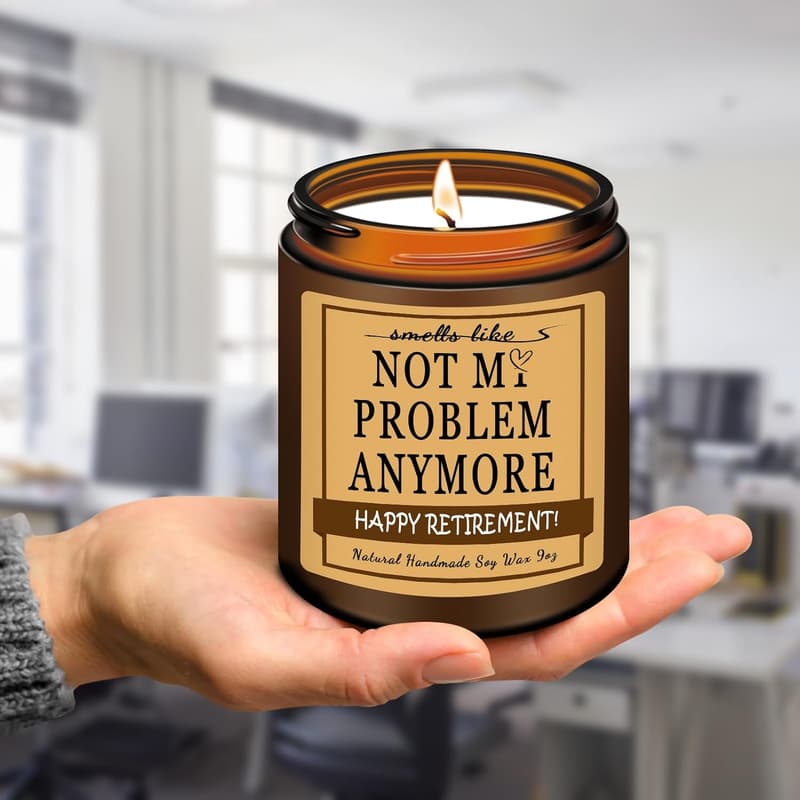 Funny Retirement Candle Gift for Him/Her - Cedarwood Sandalwood