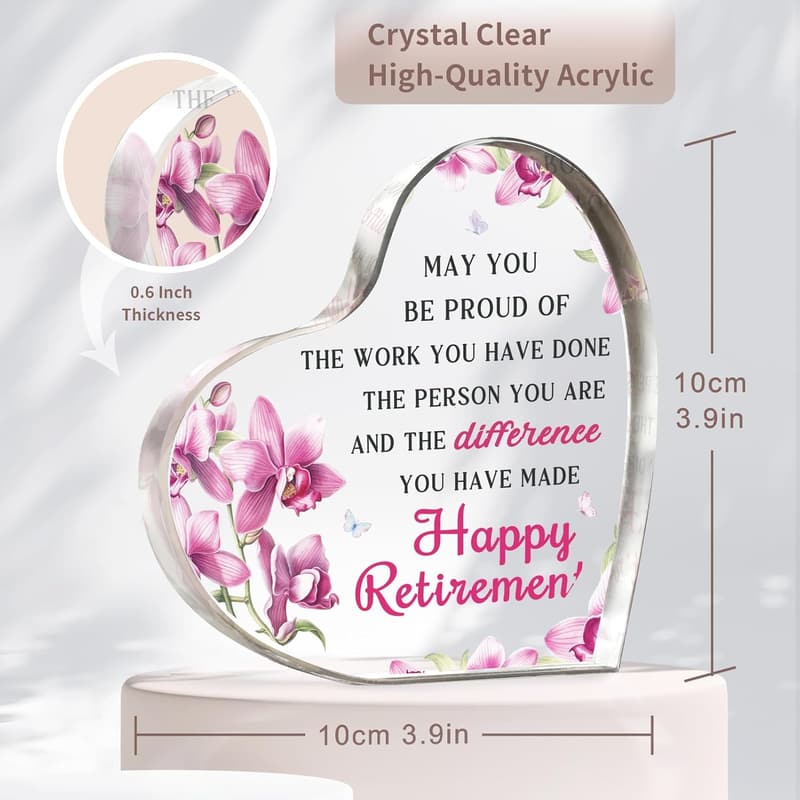 Unique Acrylic Retirement Keepsake for Women - 2024 Gift