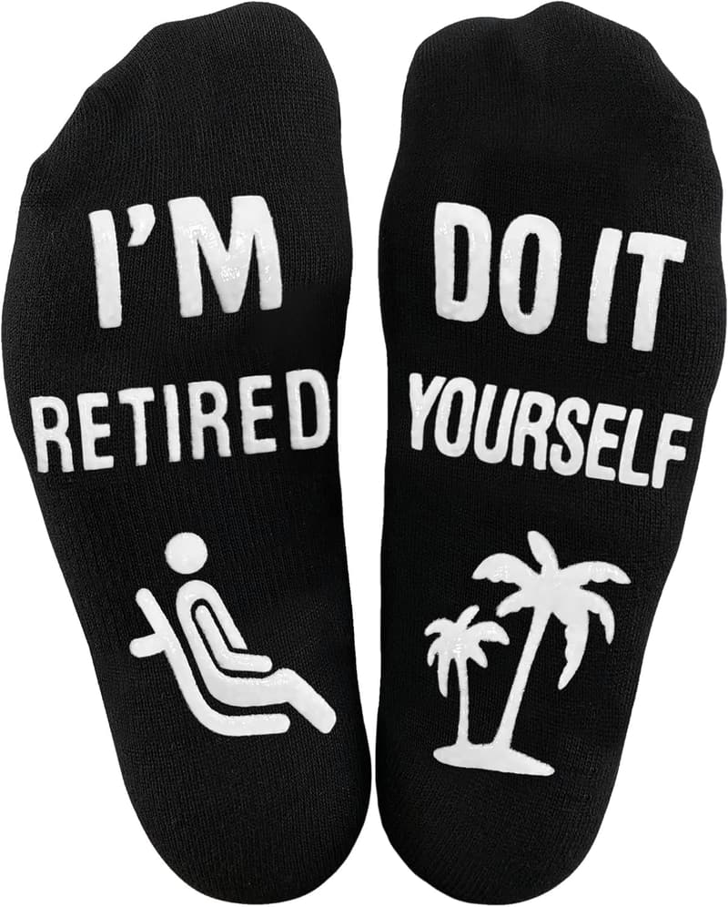 Funny Retirement Socks - Humorous Gift for Retired Men & Women