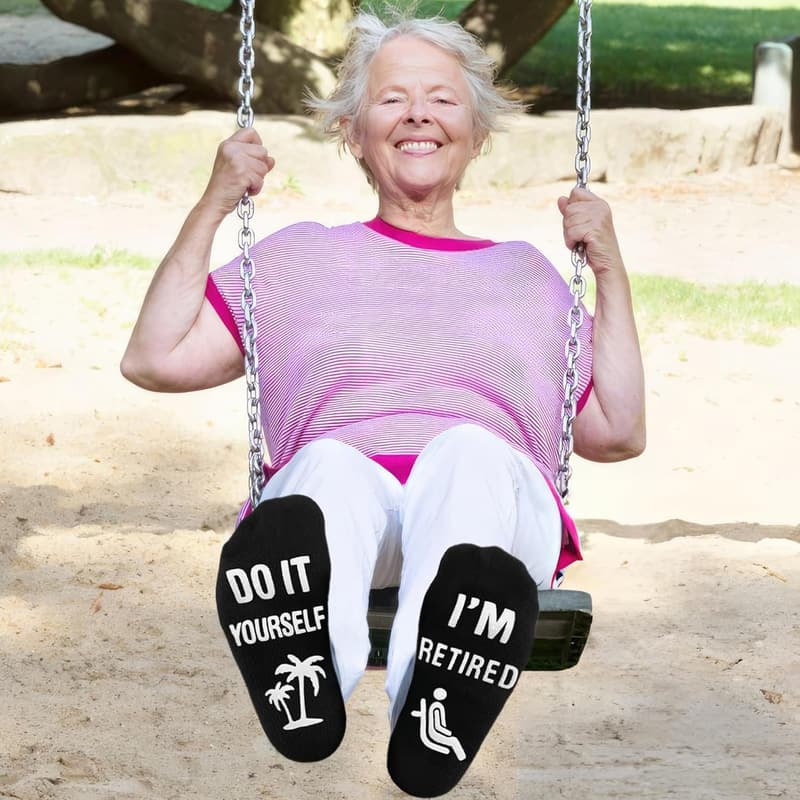 Funny Retirement Socks - Humorous Gift for Retired Men & Women
