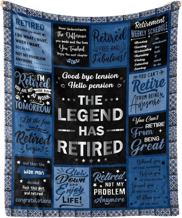 2025 Retirement Blanket Gift for Men, 50