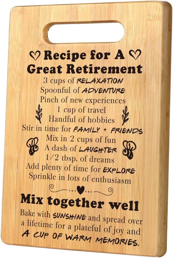 Retirement Gift Cutting Board for Women - Farewell Keepsake