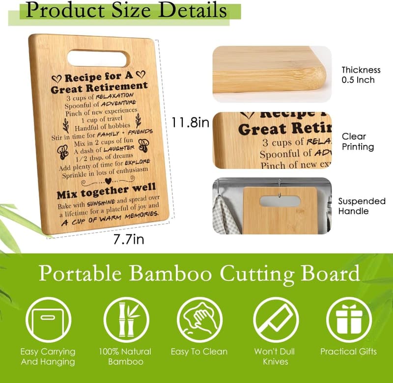 Retirement Gift Cutting Board for Women - Farewell Keepsake