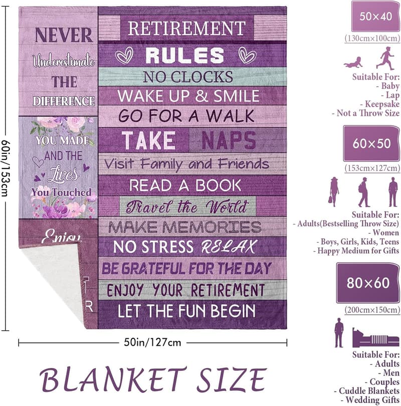 2025 Retirement Gift Blanket for Women – 60
