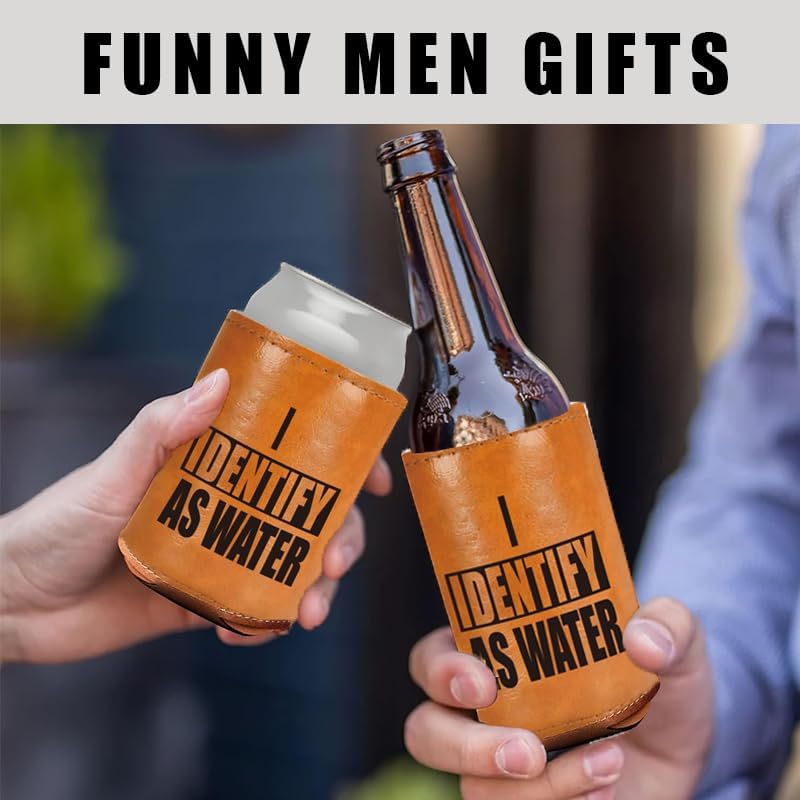 Funny Faux Leather Water Cooler Sleeve for Dad's Birthday