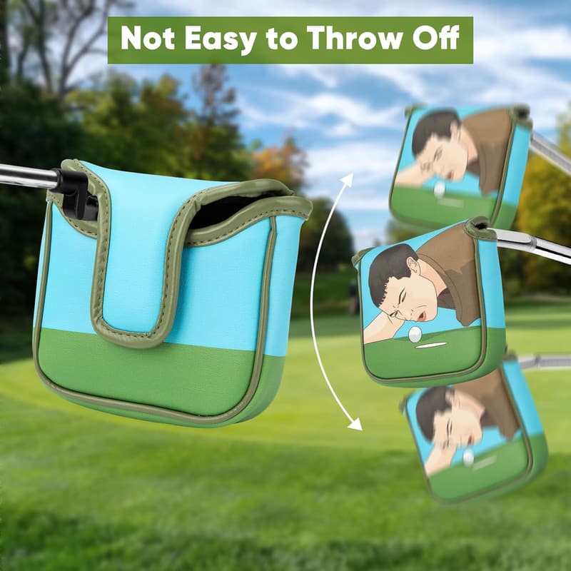 Magnetic Closure Leather Mallet Putter Cover for Golf Clubs