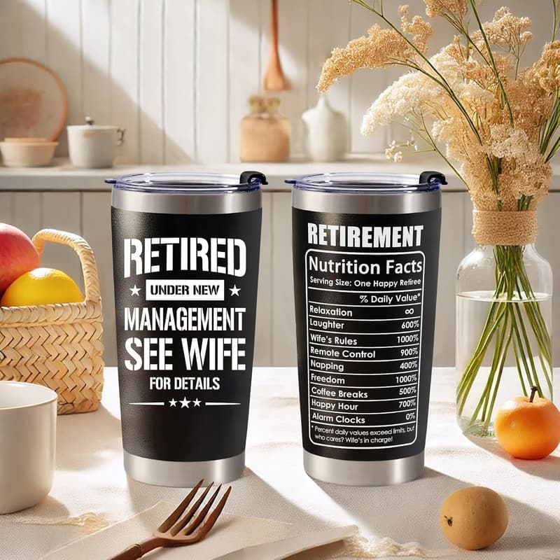 Retirement Tumbler for Men - Funny Gift for Boss, Dad, Friends