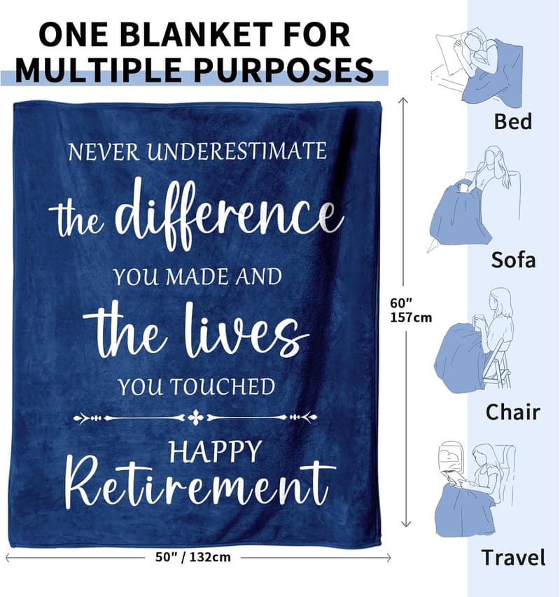 Retirement Gift 2025 - Soft Flannel Blanket 50x60 Inches