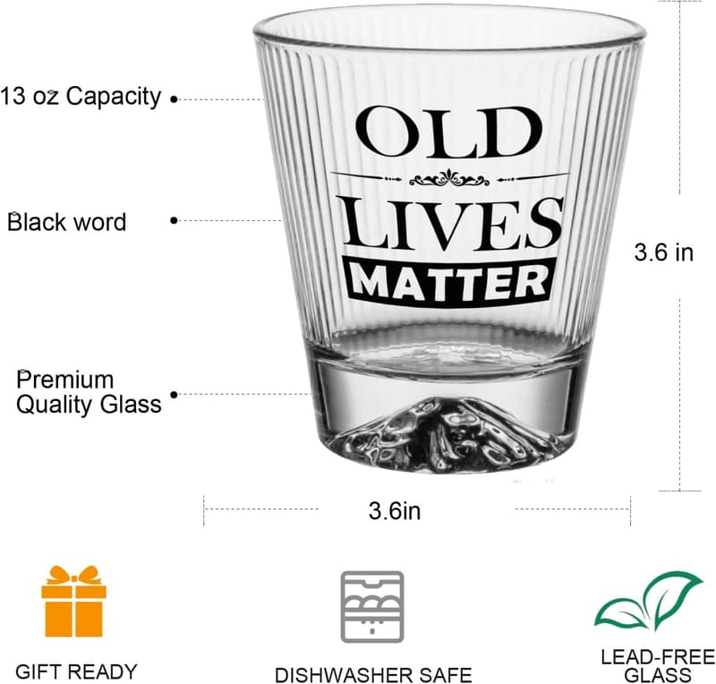 Funny Whiskey Glass for Men's 40th, 50th, 60th Birthday