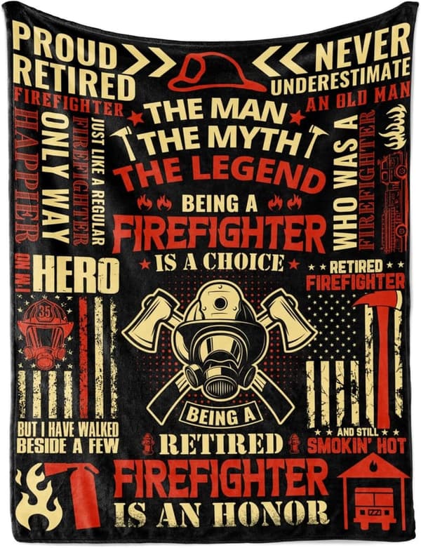 Retirement Throw Blanket for Firefighters - 65