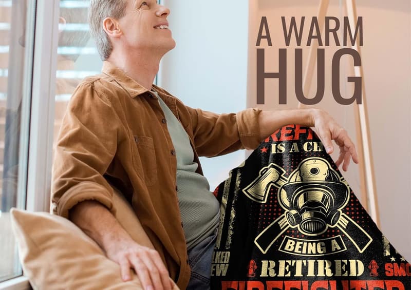 Retirement Throw Blanket for Firefighters - 65