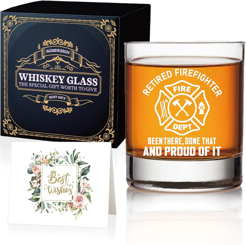 Retirement Whiskey Glass for Firefighter - Funny Gift