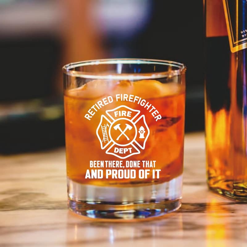 Retirement Whiskey Glass for Firefighter - Funny Gift