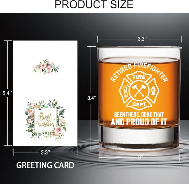 Retirement Whiskey Glass for Firefighter - Funny Gift