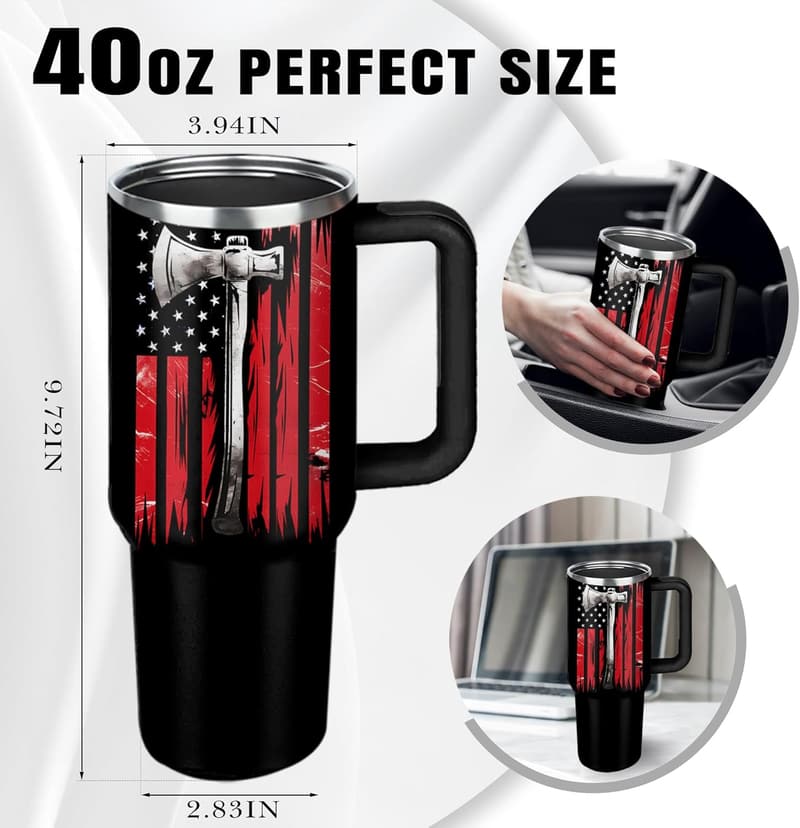Retirement Gifts for Firefighters 40 oz Stainless Steel Tumbler