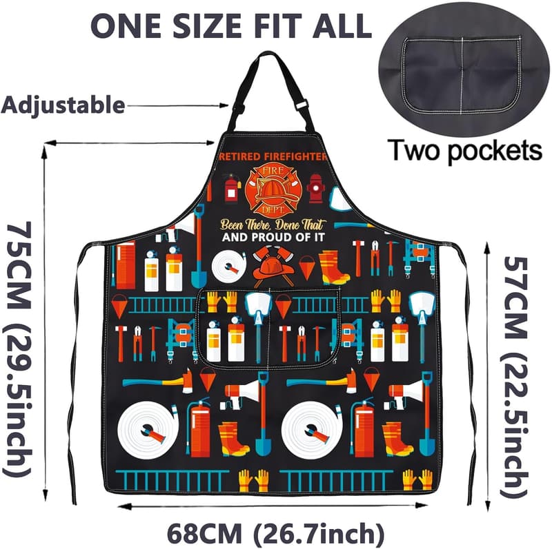 Firefighter Retirement Apron with Pockets