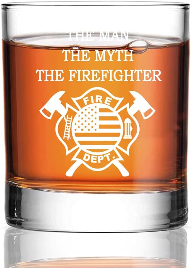Firefighter Whiskey Glass - Retirement/Graduation Gift