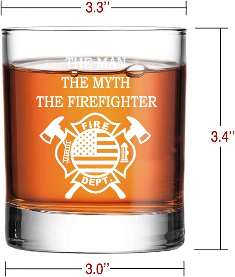 Firefighter Whiskey Glass - Retirement/Graduation Gift