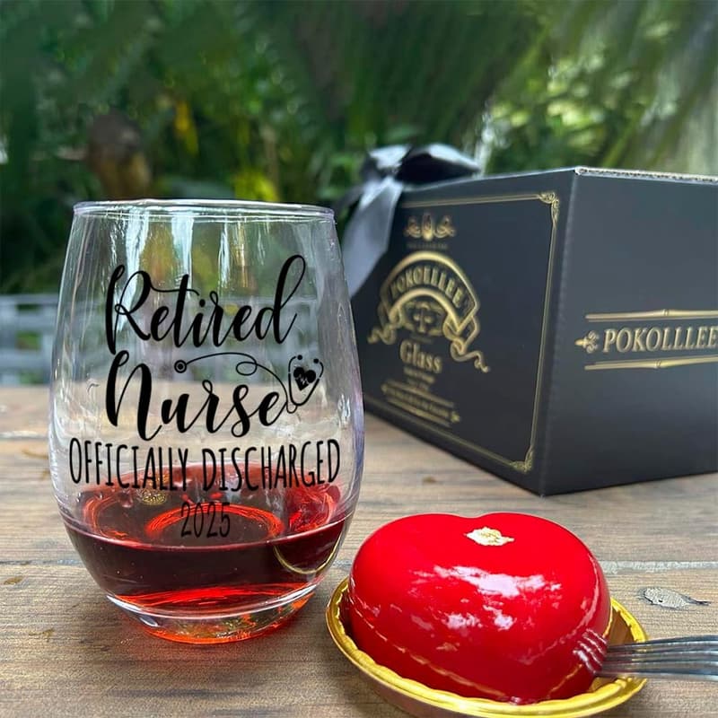 Funny Retirement Wine Glass Gift for Nurses