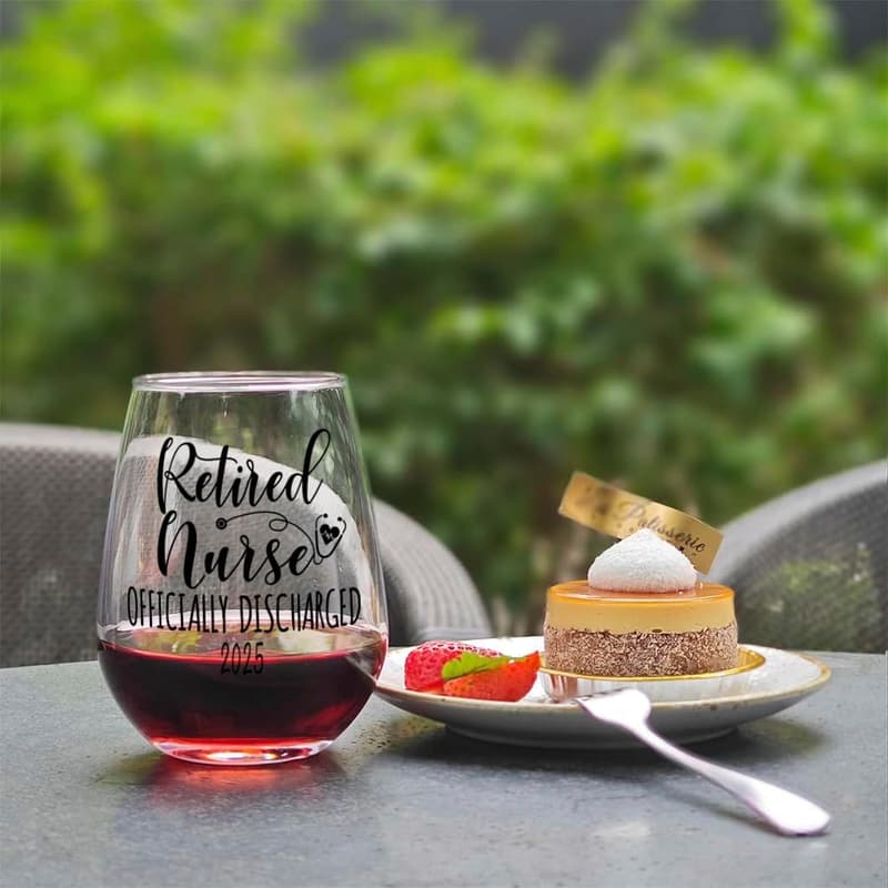 Funny Retirement Wine Glass Gift for Nurses