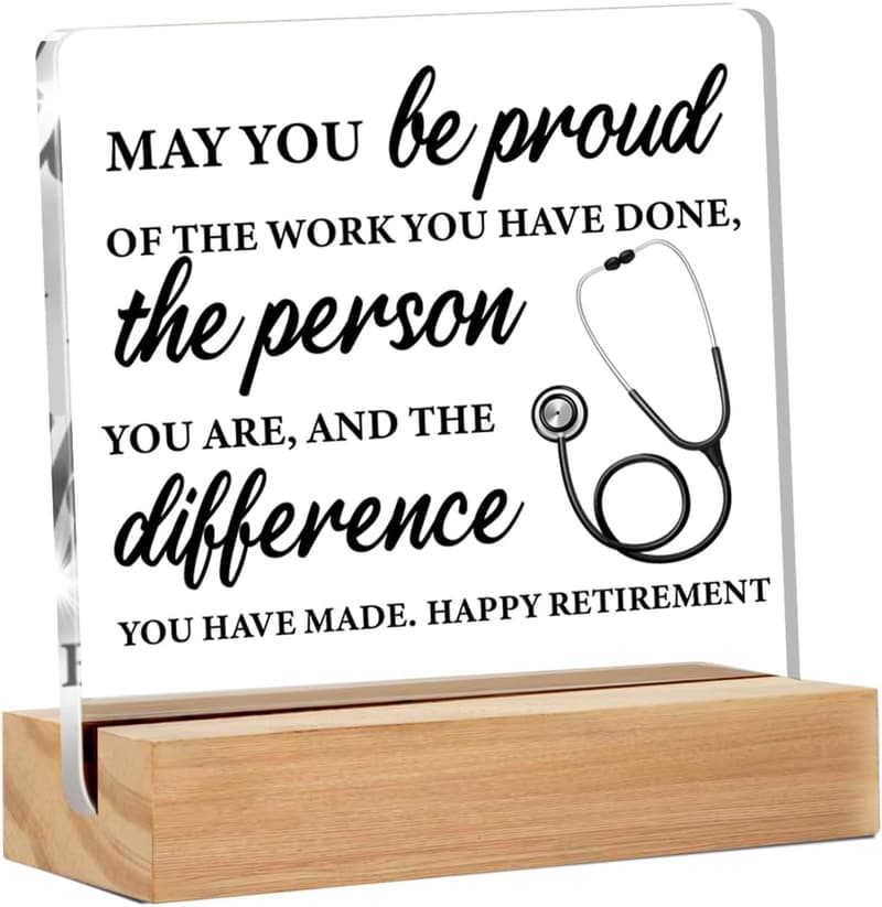 Nurse Retirement Desk Sign - Clear Acrylic Home Office Decor