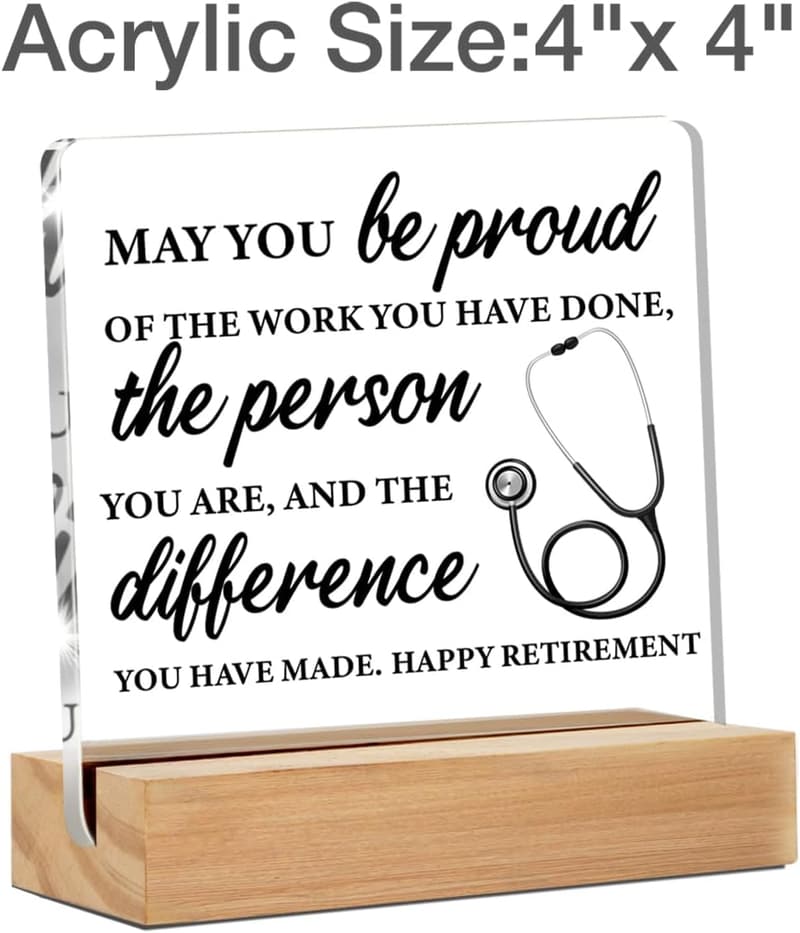 Nurse Retirement Desk Sign - Clear Acrylic Home Office Decor