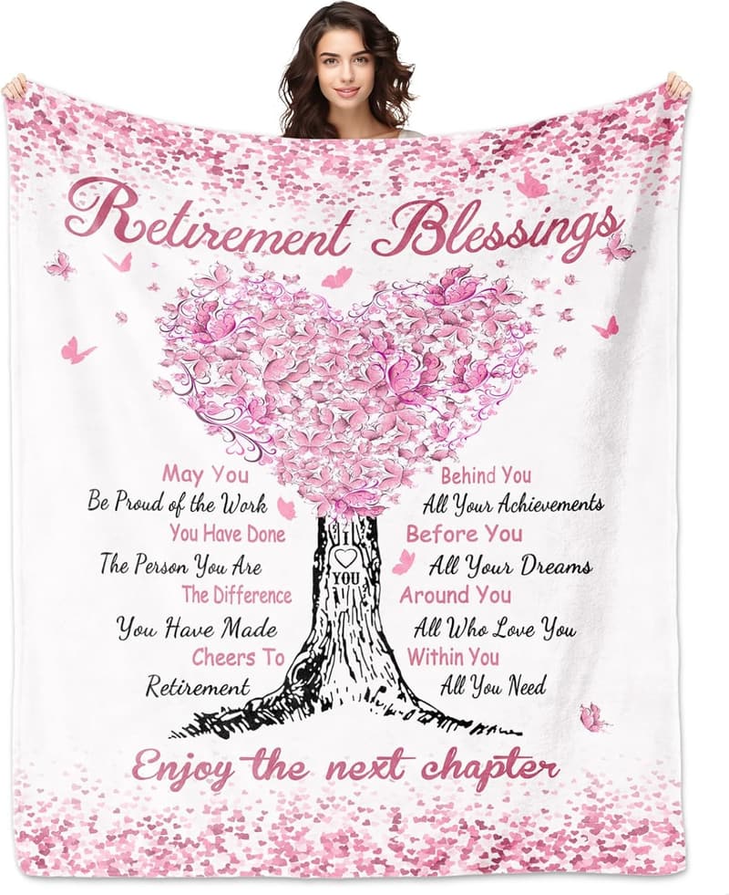 2025 Retirement Blanket for Women, Cozy Farewell Gift