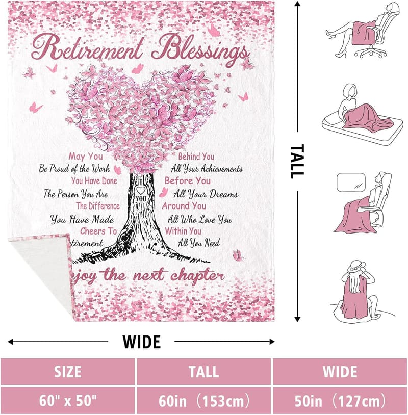 2025 Retirement Blanket for Women, Cozy Farewell Gift