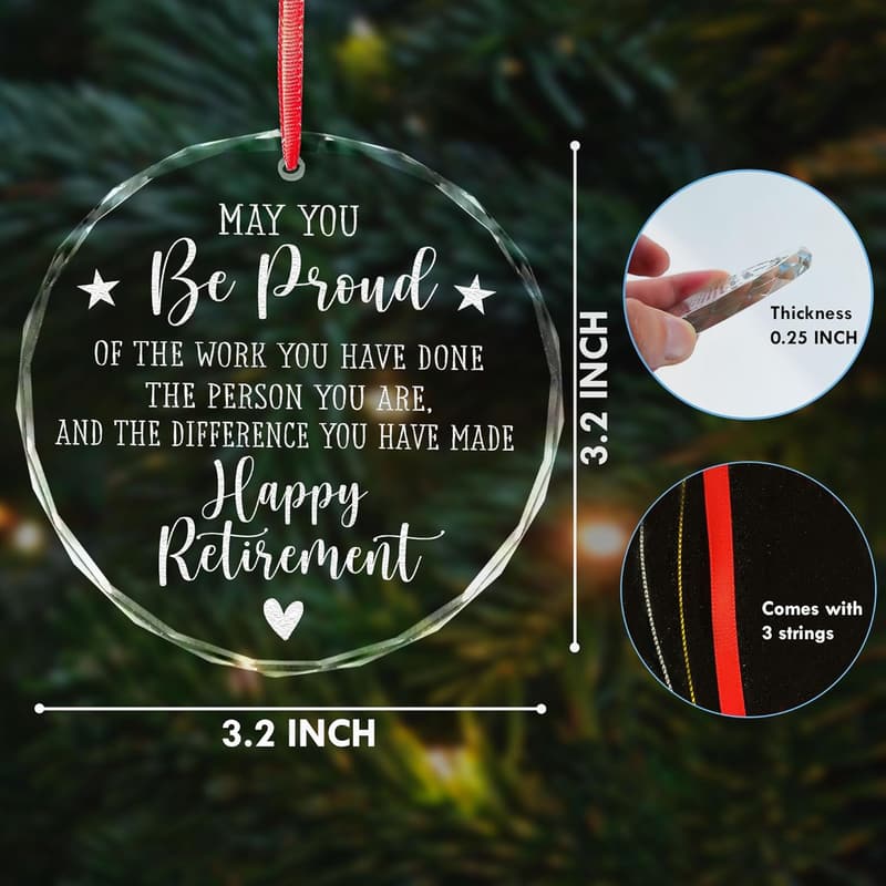 2025 Retirement Glass Ornaments for Men and Women
