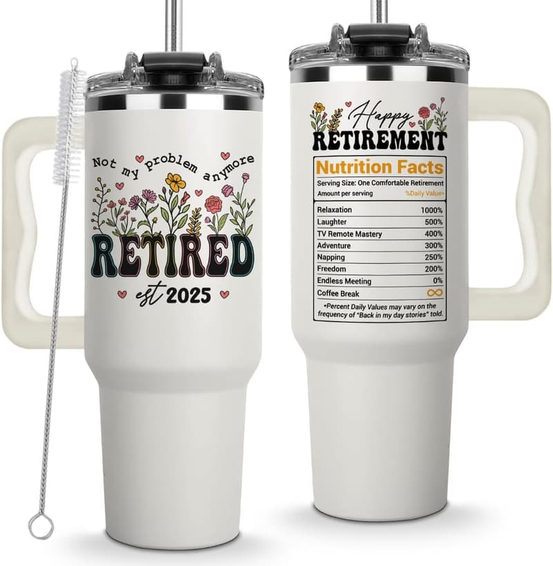 2025 Retirement Tumbler 40oz - Funny Gift for Women