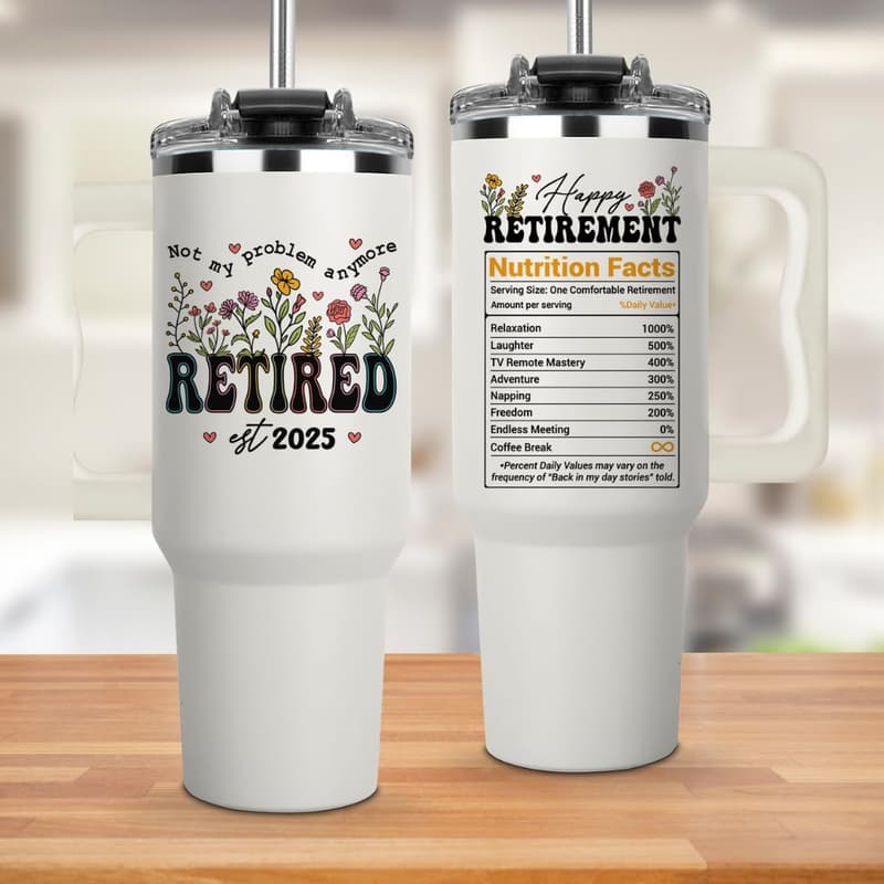 2025 Retirement Tumbler 40oz - Funny Gift for Women